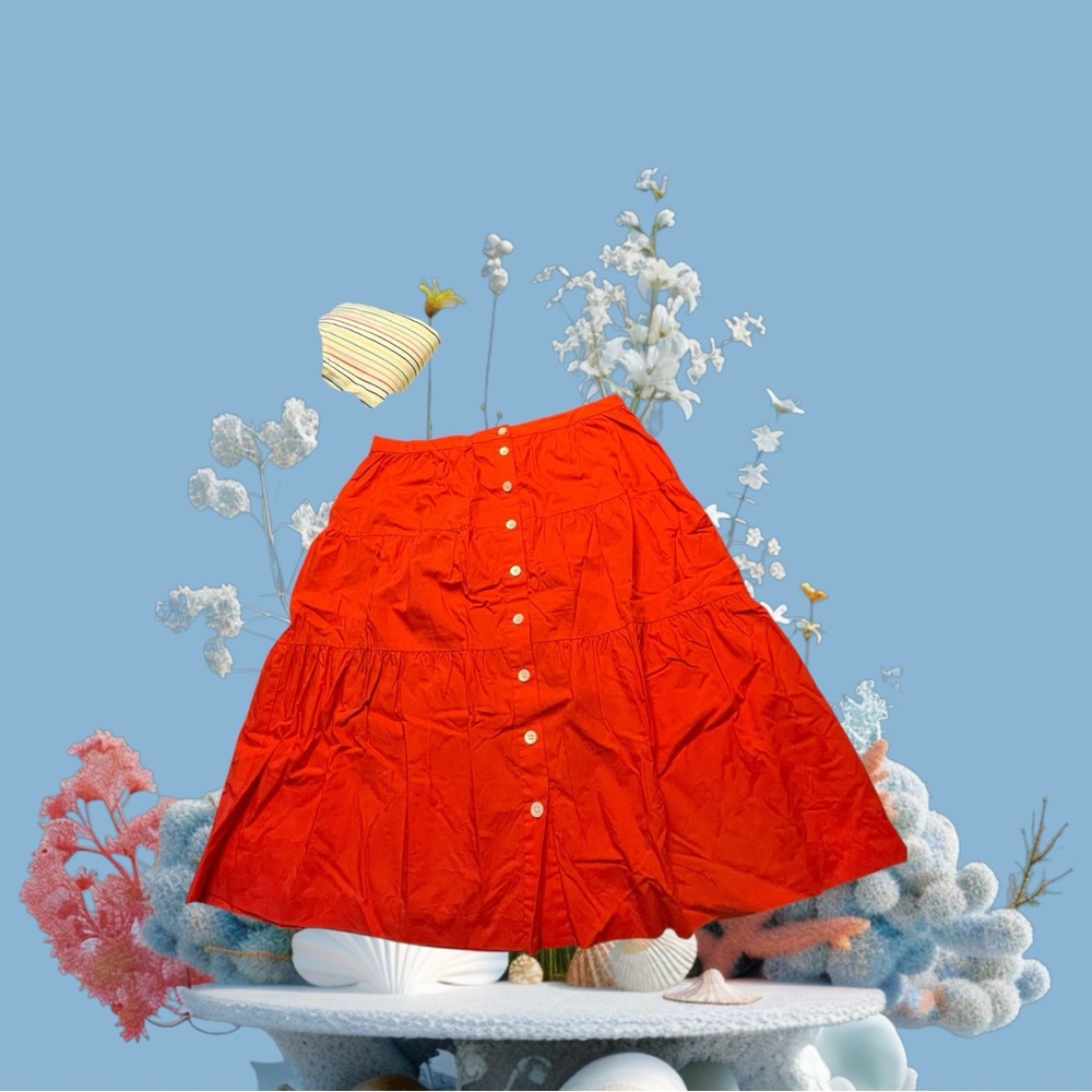 Madewell Bright Red A-Line Skirt
